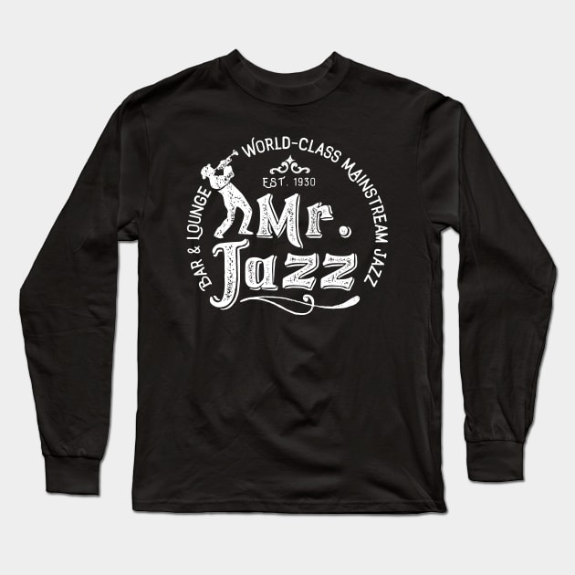 Vintage Jazz Club Design Long Sleeve T-Shirt by jazzworldquest